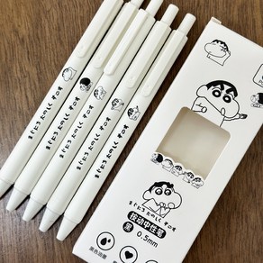 짱구는 못말려 0.5mm 블랙 볼펜 5종 세트 set (데이데이)