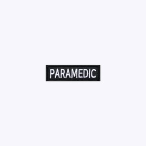 PARAMEDIC 검정+흰색 BW72 - 소방 구조 안전 응급구조 안전사 오버로크 벨크로 마크 약장 와펜 자수