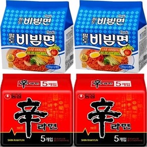 팔도 비빔면멀티(5입)1팩 + 농심 신라면멀티(5입)1팩 봉지라면 인기라면 라면모음, 1개