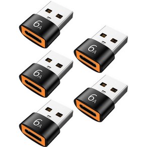 제이스마트 6A 고속 C타입 to USB A 3.0 변환젠더, 2cm, 블랙, 5개