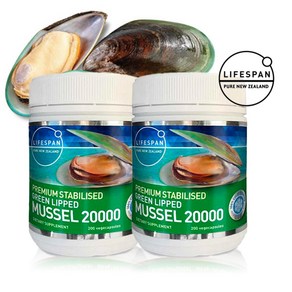 라이프스팬 뉴질랜드 초록입홍합 20000mg 200캡슐X2개, 2개, 200정