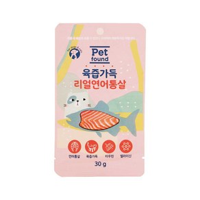 [펫파운드] 습식 고양이 강아지 간식 육즙가득 리얼연어통살 30g, 연어, 1개