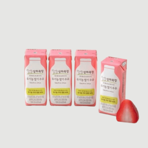 상하목장 유기농 달콤한 멸균딸기우유 125mlx4, 125ml, 4개