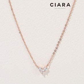 CIARA 14K Jenne 뜨레 큐브스톤 하트셰잎 목걸이(GoldPlated)