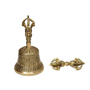 Dhama Stoe - Tibetan Buddhist Meditation Bell and Doje Set Dhama Stoe - 티베트 불교 명상 종 및 도르제 세트, 4.5인치