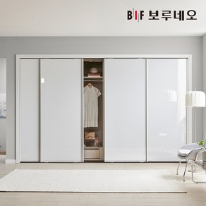 보루네오 하이그로시 샤인 슬라이딩 붙박이장 30cm, 화이트