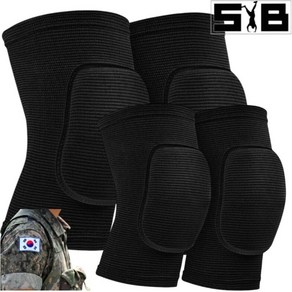 SBIG 군인 무릎보호대 팔꿈치보호대 세트 군대 훈련소 준비물, 1세트, 팔꿈치+무릎보호대 블랙