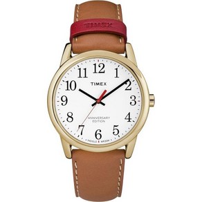 Timex 캐주얼시계 Male 남성용시계 티멕스 남성용 TW2R40100프로 내츄럴이지리더 40주년 38mm 탄/화이트 가죽 스트랩 시계