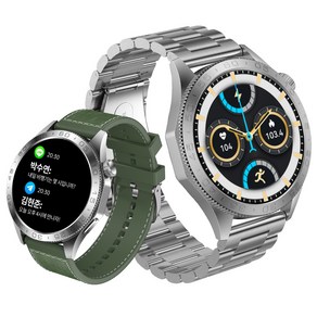 아웃도어 스마트워치 ST20 통화가능 AOD 운동시계 GPS 1.43인치, GPS + 블루투스, 3.6cm, 실버