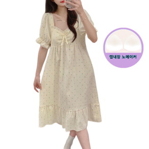 M~5XL 빅사이즈홈웨어 섹시 오버핏 박시 원피스 여름용 캡내장 노메이커 여성잠옷 프리미엄 수딩 집에서 입는 원피스