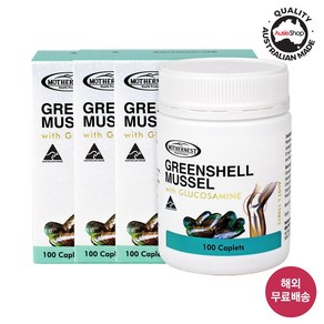 (연말연시 빅이벤트) 마더네스트 호주 직구 초록잎홍합 고함량 글루코사민 1500mg 100정 관절연골 초록입홍합 (26년 7월), 3개