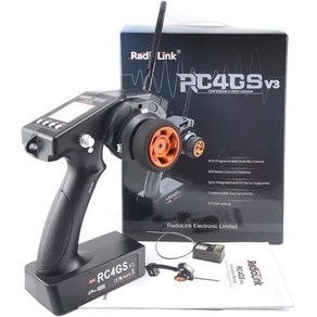 Radio링크 RC4GS V2 2.4G 4CH RC 송신기 및 수신기 R6FG 자이로 내부 권 그립 원격 컨트롤러 자동차 보트 탱크 버기, 1개