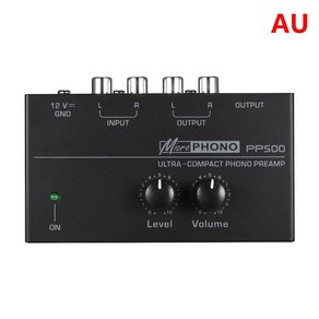 PP500 Phono PeAmp LP 비닐 턴테이블 용 레벨 볼륨 제어 기능이있는 PREAMP 프리 앰프, 은