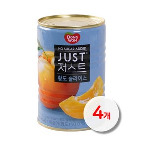 동원 저스트 노슈가 황도 슬라이스, 400g, 4개