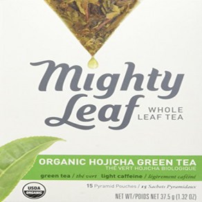 Mighty Leaf Geen Tea Oganic Hojicha 15 Pouches 마이티 리프 그린티 유기농 호지차 15포, 37.5g, 1개