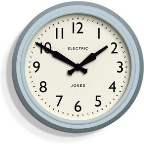 JONES CLOCKS® 텔레콤 원형 벽시계 복고시계 디자이너시계 주방시계 거실시계 사무실시계 읽기 쉬운 다이얼 컨템포러리 디자인 호박 오렌지, Blue