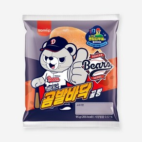 삼립 간식 KBO 빵 베어스 곰발바닥 꿀빵, 8개, 95g