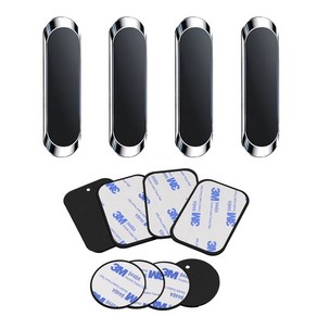 [펠리칸] 차량용 다용도 자석 거치대 4p + 3M 철판 8p, 실버 4p, 1개