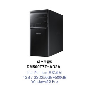 삼성전자 삼성컴퓨터 DM500T7Z-AD2A G4560 4GB SSD256GB 500GB WIN10 삼성데스크탑