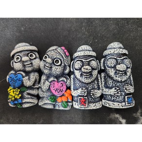 Jeju(제주) 돌하르방( I Love ) 문 무 냉장고 자석(11cm x 6cm)