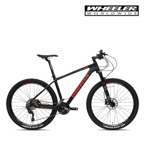 휠러 프로트론 300 27.5인치 시마노 데오레 30단 카본 MTB, 블랙/레드, 180cm, 1개