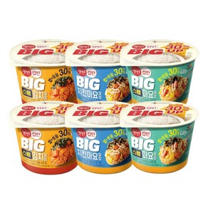 햇반 컵반 BIG 스팸마요덮밥 x 2개 + BIG 치킨마요덮밥 x2개 + BIG 스팸김치덮밥 x 2개, 328g, 1세트