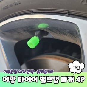 야광 타이어 밸브캡 마개 그린 4P 타이어에어캡 타이어캡