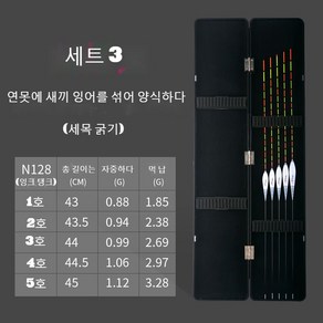 LongFatoys 민물찌 세트 케이스 중층 붕어 낚시용품, 패키지 3, 블랙케이스, 1개