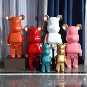 Uinox 베어브릭 저금통 50cm 대형 곰돌이 피규어 인테리어 소품 개업 집들이 선물, 레드(21*16*50cm)