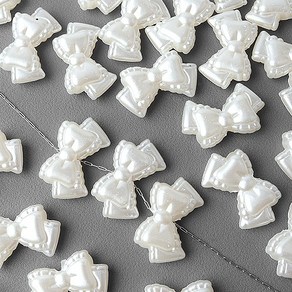 비즈아이 [6650-05]아크릴통과형 진주레이스리본 25x15mm 세로홀 1개
