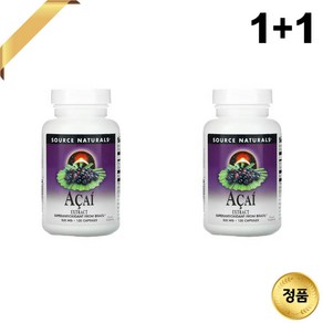 1+1 소스내츄럴스 아사이 베리 열매 추출물 500mg 120캡슐 비타민C 폴리페놀, 1개, 120정