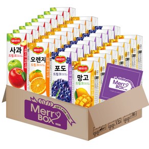 [델몬트 팩주스32] 포도+망고+오렌지+사과+메세지카드, 팩주스세트(8+8+8+8), 1세트, 190ml