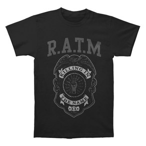 ROCKPANDA Rage Against The Machine Grey Police Badge 반팔티