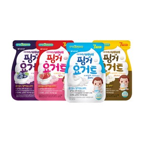 [아이배냇] 베베 핑거요거트 아기과자 4종 플레인1+딸기1+ 바나나1+ 블루베리1 행사, 4개