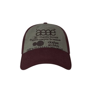 에이이에이이 AEAE WEB LOGO 5 PANNEL BALL CAP [BURGUNDY/GREY]