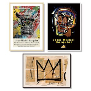 장 미쉘 바스키아 그림액자 A3 알루미늄프레임 Jean Michel Basquiat 인테리어그림 인테리어액자 인테리어소품, 그림 B041, 2-블랙