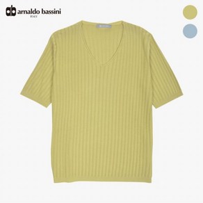 아날도바시니 브이넥 골지 반팔 니트 AU06KP02M