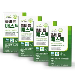 매스틱 검 매스틱 유산균 분말 정 알약 올바른 프리미엄 매스틱 메스틱 위 장 건강 그리스 키오스산 혼합유산균 맥문동 효능 식약청 식약처 haccp, 4개, 90정