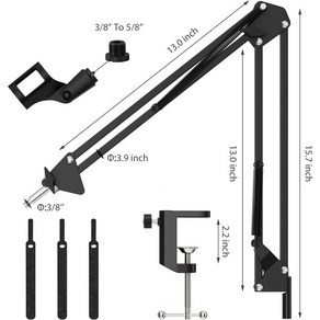 관절형 암 마이크 스탠드 녹음 콘덴서 마이크 스탠드 조절식 서스펜션 가위 붐 암 SM7B AM8 A8 A6V, A, 1개