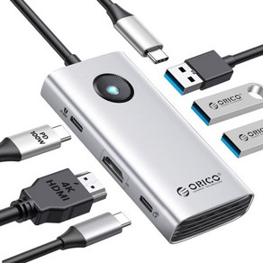 ORICO USB C 도킹 스테이션 HDMI 4KPD100W3USB3.0 포함 1 동글 MacBookDellHPSurfaceLenovo용 허브 멀티포트 어댑터