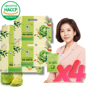 김소형 원방 국내산 100% 양배추즙 6가지 전통원료 배합 식약처 인증 HACCP, 4개, 2.4L