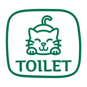 오피스왕국 화장실 그래픽 스티커 toilet27, 녹색