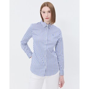 24SS [추가SALE][BEST][스테디셀러]블루 스트라이프 면혼방 긴팔셔츠 WSSH4A105B2