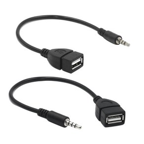 AUX 데이터 케이블 3.5mm 남성 잭 플러그 USB 여성 대 보조 오디오 데이터 충전 케이블 USB 보조 데이터 케이블 어댑터 케이블, 1개