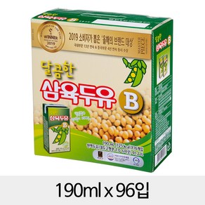 삼육두유 달콤한맛B 두유, 190ml, 96개