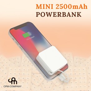 CPM 초미니 일체형 C타입 케이블 보조배터리 2500mAH