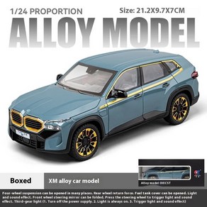 다이캐스트 1:24 XM 아연 합금 풀백 자동차 피규어 BMW, 블루, 1개