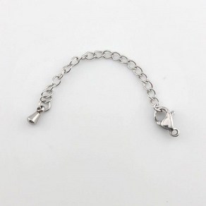 비즈톡 [S2-7-601]써지컬스틸 부자재 랍스터9mm+5cm 조정자 150SB 꼬리체인 무도금, 1세트