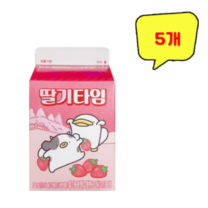 빙그레 오구 딸기타임 200ml, 5개