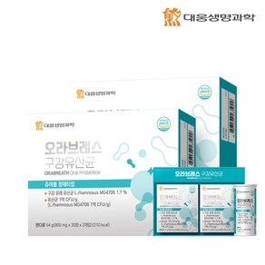 대웅생명과학 오라브레스 구강 특허유산균 2개월분, 2개, 60정